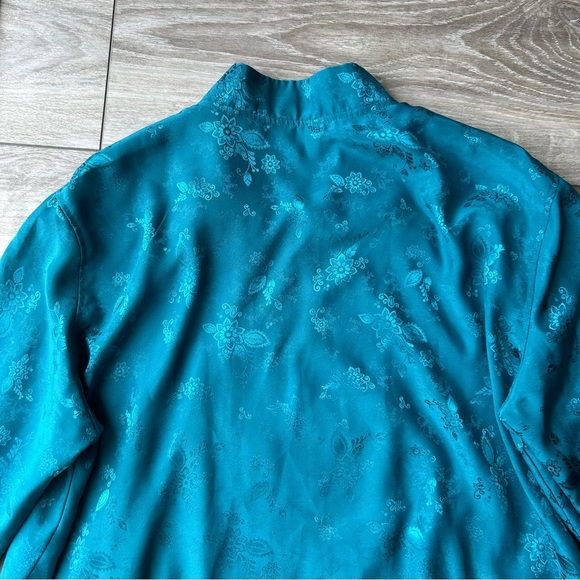 100%  Silk Floral Print Bomber Jacket - Picture 13 of 16